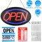 Led Neon Open Sign Board Dual Modes Energy Efficient Business Hours Blue Red